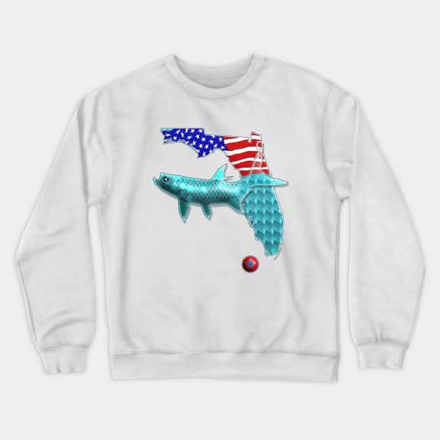 Florida Key West US Flag Crewneck Sweatshirt by MikaelJenei